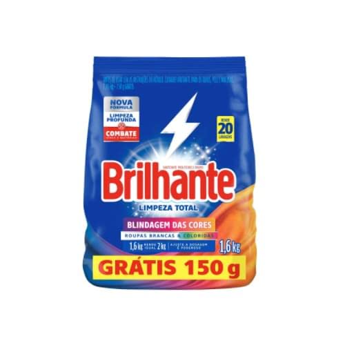 Sabão Em Pó Brilhante 1,6Kg Limpeza Total, BRILHANTE