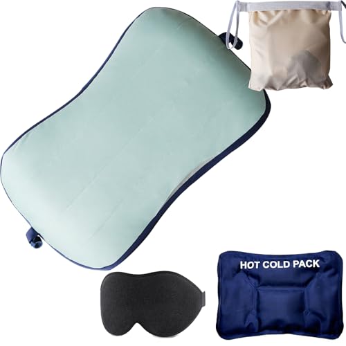 Almohada Inflable de Camping 60 cm Verde Ligera