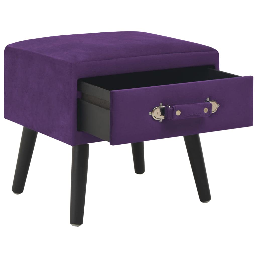 Table de chevet en velours et pin massif pour une chambre élégante et moderne