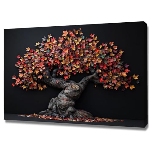 Tableau d'arbres abstraits pour salon moderne : une toile encadrée 50x70cm chic
