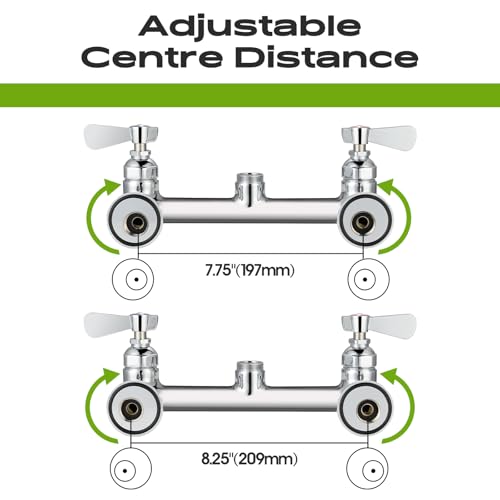 Gdyfdskin Commercial Sink Faucet with Sprayer 36" Height, 8 Inch Center Wall Mount Kitchen Sink Faucet with Down Pre-Rinse Sprayer and 12" Add-on Swing Spout by Gdyfdskin - Image 7