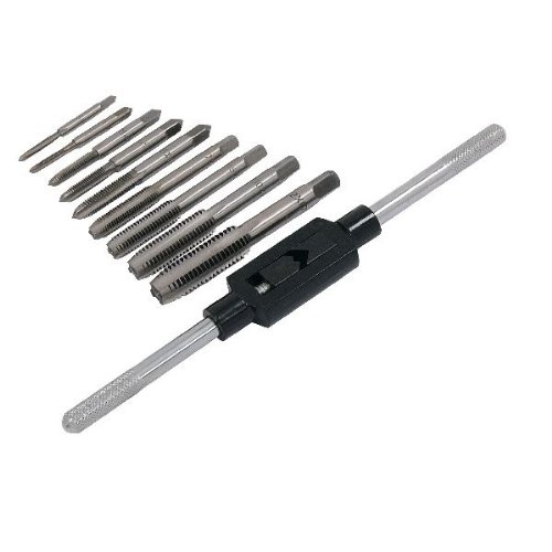 NeilsenCT1467 1467 TAP Wrench Set M3 M4 M5 M6 M7 M8 M10 M12 DIE Metric RETHREADING Tool 10 Piece, Black