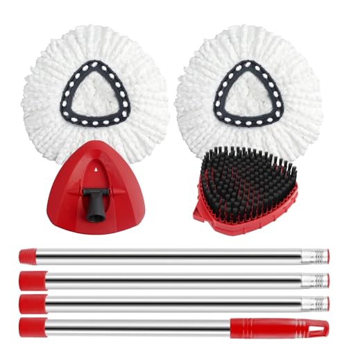 Spin Mop Replacement Mop Compatible with O Cedar 1 Tank System, 2 Microfiber Mop Heads Replacements,...