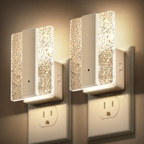 Image of DORESshop LED Night Lights Plug Into Wall, [2 Pack] Mordern Night Light with Dusk-to-Dawn Sensor, Dimmable Nightlights, Adjustable Brightness Night-Lights for Bathroom, Hallway, Bedroom,Stairway