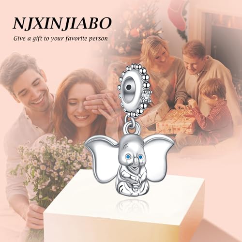 Image of S925 Sterling Silver Cartoon Anime Charms Pendant, Character Figures Dangle for Bracelet Necklace, Gifts for Mom Girlfriend Family, Valentine's Birthday Christmas Anniversary Jewelry