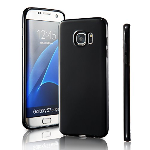 Samsung Galaxy S7 Edge Case,Slim Thin Scratch Resistant TPU Cover and Gel Rubber Soft Skin Silicone Protective Bumper Case (Black)