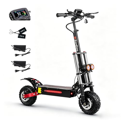 Image of ZO03 Electric Scooter for Adults, 5600w Dual Motors 47 MPH Top Speed, 50 Miles Long Range Off-Road Tires Sport Escooter, Oil Hydraulic Brake & Dual Suspension, Folding Commuter E-Scooter Adults
