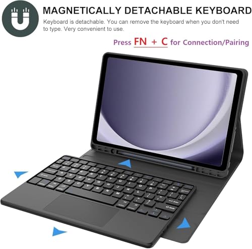 Image of typecase Keyboard Case for Samsung Galaxy Tab A11+ / A11 Plus 2025 (11 Inch) & A9+ / A9 Plus 2023 (11 inch) with Touch Trackpad, Multi Viewing Angle, Wireless Detachable Folio KB Cover & S Pen Holder
