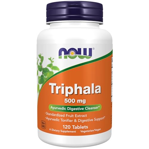 NOW Supplements, Triphala 500 mg, Combination of Harada, Amla and Behada, 120 Tablets