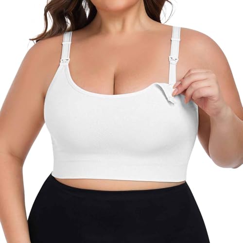 Image of Angelhood Women's Non-Padded Minimizer Sports Nursing Bras Wirefree Full Coverage Large Bust Light Support Sport