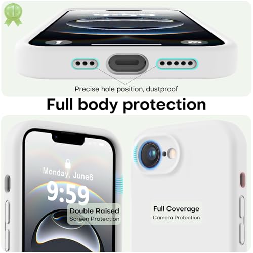 Image of LOVE 3000 Designed for iPhone 16e /17e Case, Premium Silicone with [Soft Anti-Scratch Microfiber Lining] Shockproof Protective Phone Case for Men Women Girls 6.1 inch, White