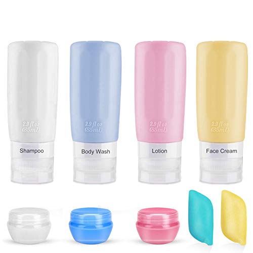 Travel Bottles, TSA Approved Travel Bottles Set, 2.9 oz Leak Proof Travel Size Containers, Travel Shampoo And Containers For Toiletries Bottles, Perfect for Business or Personal Travel, Fun Outdoors