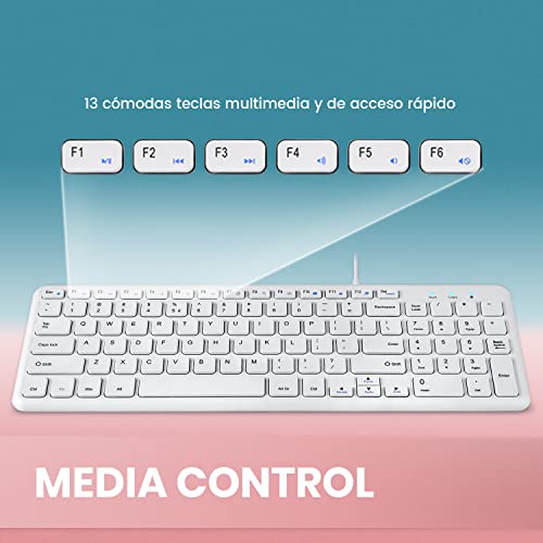 Teclados De Computadora, Personal Computer teclado lenovo blanco Marca Perixx (3)