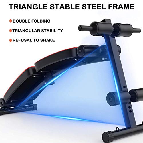 Sit Up Bench w/Reverse Crunch Handle for Ab Bench Exercises, Foldable Decline Crunch Board Fitness Press Bench, Abdominal Exercise Equipment Home Gym Workout Sport Max 220Lb [U.S.Shipping]