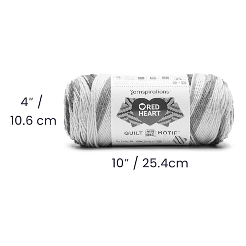 Image of Red Heart All in One Quilt Motif Yarn for Crocheting, Timeless, 3-Pack | #4 Medium Worsted Weight 100% Acrylic Knitting and Crochet Yarn for Blankets, Pillows, and Home Decor, 440 yards, 250g /8.8oz