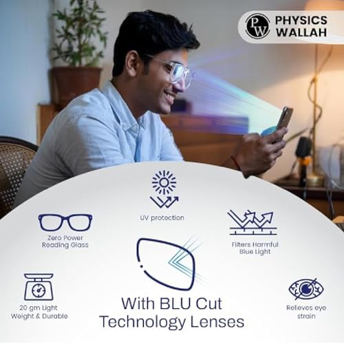 Image of PW NAZARIYA Blue Ray Protection Glasses | Stylish Zero Power for Men & Women | UV Filter | Computer Eye Protection | Lightweight