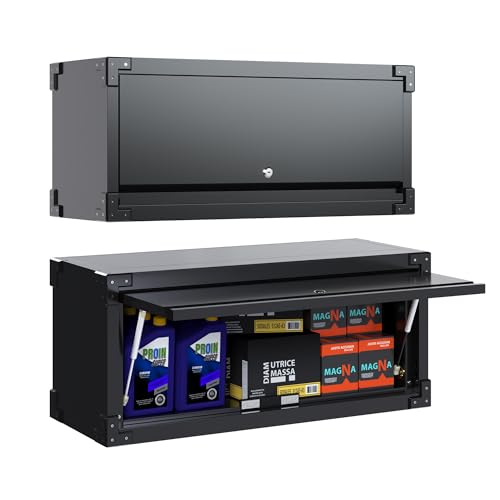 SUPEER Hängeschrank Metall Werkzeugschrank mit Klapptür,Abschließbar...