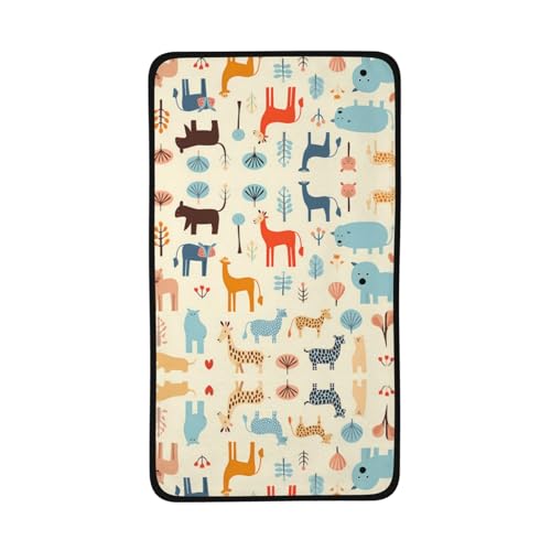 WBQLSL Cartoon Deer Patterned Sports Towel (16x28 inches) - Lightweight Quick-Drying Absorbent Towel, Suitable for Swimming, Fitness, Yoga, etc.