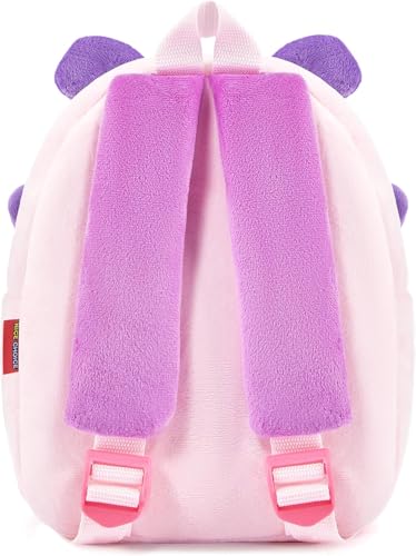 Image of Frantic Kids Velvet School Bag Plush Backpack Baby Girl Preschool Bags Ideal for Baby Boy & Girl Picnic Bags (2-5 Years)