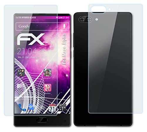 atFoliX Plastic Glass Protective Film compatible with Maze Alpha Glass Protector, 9H Hybrid-Glass FX Glass Screen Protector of plastic (Set of 1)