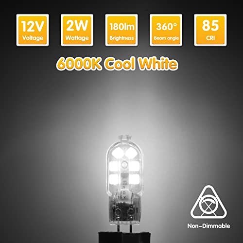 Cxyemt 2W G4 LED Light Bulb Cool White 6000K, Replacement 20W Halogen Bulb - Image 3