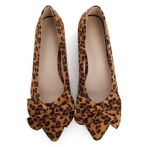 INEELUYI Ballets Flats for Women Pointy Toe Bowtie Slip on Bowknot Flat Shoes Dress Flats2