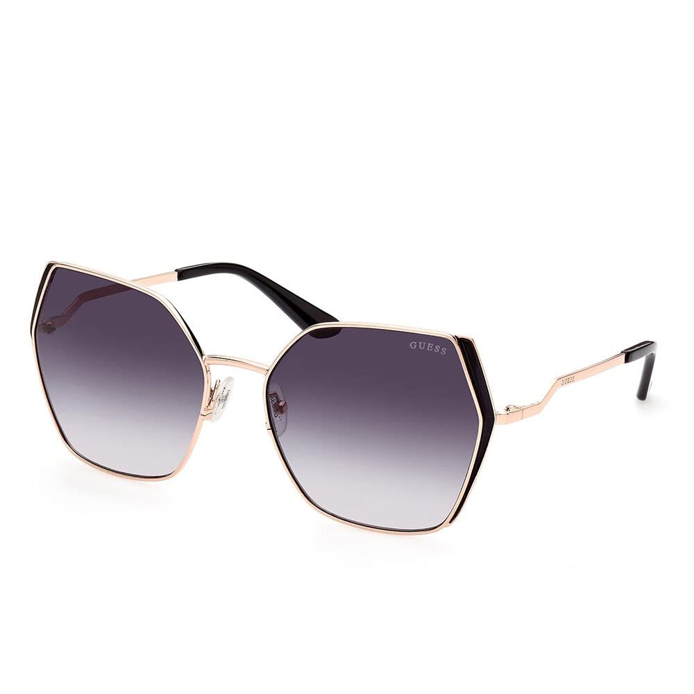 Guess Women's Grey Woman Gu7843 28B Sunglasses Metal Gold Geometric Normal Shaded