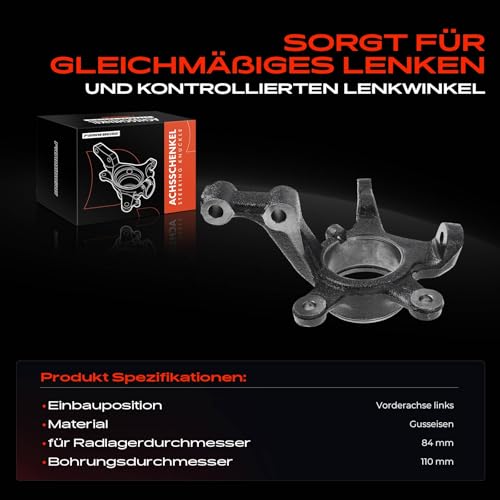 Frankberg Achsschenkel Vorne Links Kompatibel mit A-Klasse B-Klasse W169 W245 150 160 170 180 200 1.5L-2.0L 2004-2012 A1693300720