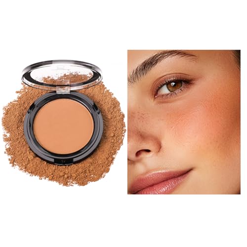 Matte Bronzing Powder for Contour & Face Sculpting - Long-Lasting Waterproof All-Day Wear with Silky Texture & Buildable Warm Bronze Coverage - Cool-Toned Definition for Mature Skin