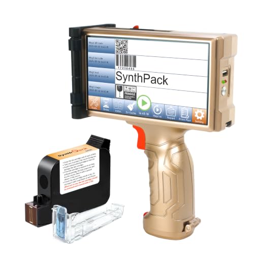 Image of SH1 Handheld Inkjet Printer, 1200 DPI, 6.5 inch Touchscreen, 0.5 inch Print Height | Portable TIJ Printer for QR Codes, Barcodes, Batch Numbers and Logos on Plastic, Carton, Wood, Metal and Glass