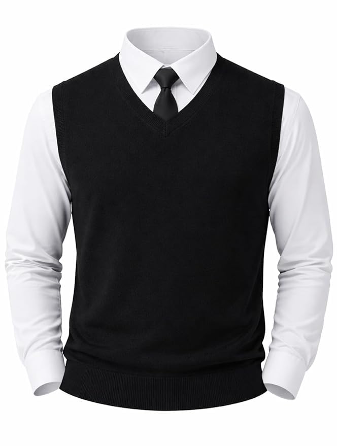 urban rock Mens Woolen V-Neck Sleeveless Sweater for Winter Wear-picture-8