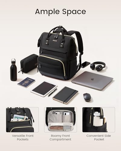 Image of LOVEVOOK Laptop Backpack for Women, 15.6 Inch Work Business Backpacks Purse With Large Capacity, Waterproof Nurse Bag College Bookbag for School, Waterproof Casual Daypack for Travel