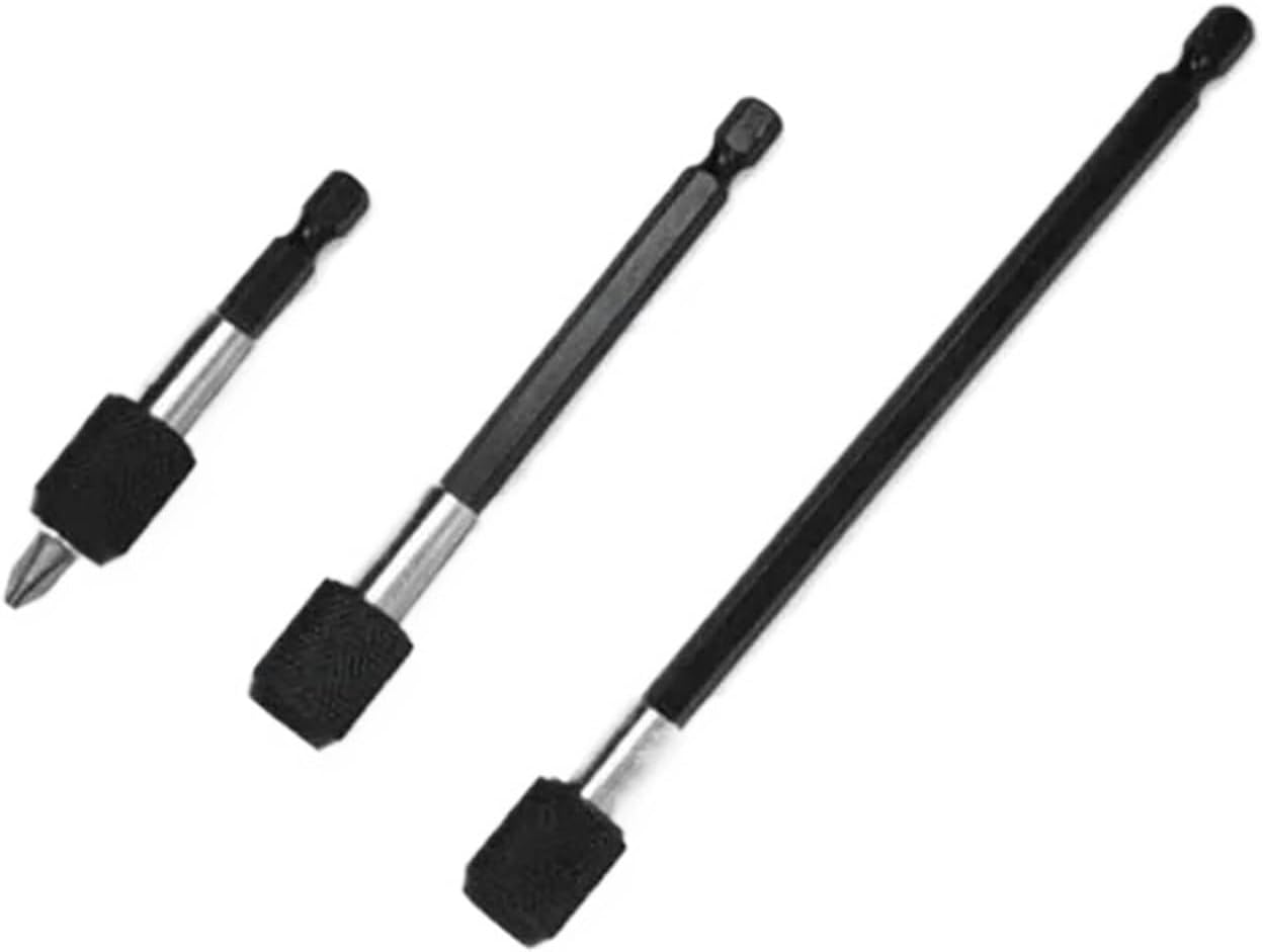 Hex Shank Quick Release Electric Drill Magnetic Screwdriver Bit Adjustable Extension Holder Bar Shank Power Tools 60/100/150mm (Color : 1Set(3pcs))