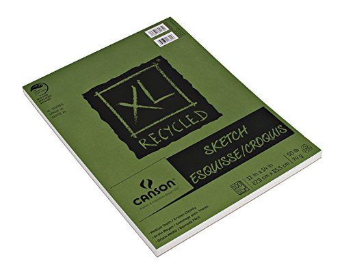 Canson Xl Series Recycled Sketch Pad, 11” X 14”, Fold-Over Cover, 100 Sheets (100510923) #TOP1