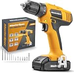 MasterSpec 20V MAX Cordless Drill Kit, 30N.m Torque, 18+1+1 Settings, Includes Li-Ion Battery Pack, Charger, Screwdriver Bit Set & LED Light for Your Drilling and Screwdriving Projects
