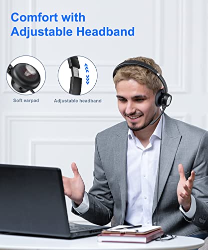 New Bee Usb Headset With Microphone For Pc Computer Headset, Single Ear Headset Noise Cancelling Mic, Call Center Wired Headset With 3.5Mm/Usb/Type C For Skype Zoom Tablet Laptop (Black) #TOP2