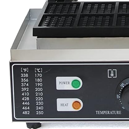 LENJKYYO 1.5KW Edelstahl Waffeleisen Kommerzielles Elektrisches 10 teiliges Waffeleisen aus 50~300 ℃ Genauer Timer und Temperaturregler mit klarer Skala mit Alarm – Bild 5