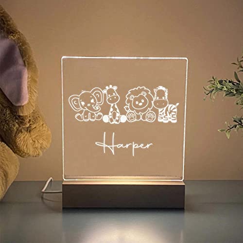 Lámpara de noche Safari personalizada para bebé