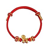 Bracelet chinois 2026 avec cordon rouge de l'année du cheval, bracelet porte bonheur réglable avec breloques cheval et fortune, bracelets traditionnels en corde à nœud pour femme, cadeau de Nouvel An