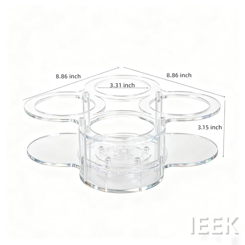 IEEK Rotating Coffee Syrup Organizer,Syrup Bottle Holder for Syrup Dispenser 16.9oz,Clear Acrylic Coffee Syrup Rack for Coffee Bar Station Countertop,Coffee Syrup Turntable Tray by IEEK - Image 7