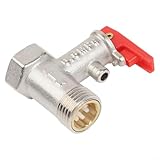 CYRENT Válvula de alivio de presión de latón ajustable, válvula de caldera de seguridad de 1/2 pulgada, sistema de agua, protección contra sobrepresión, plata, fácil de instalar, para calefacción