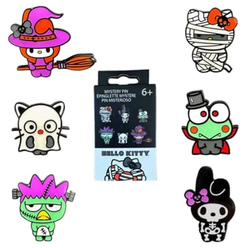Loungefly - Halloween - Blind Box Enamel Pin - 1 Of 6 To Collect - Styles Vary - Hello Kitty - Blind Box - Pins de esmalte - broche colecionável - para mochilas e malas - ideia de presente