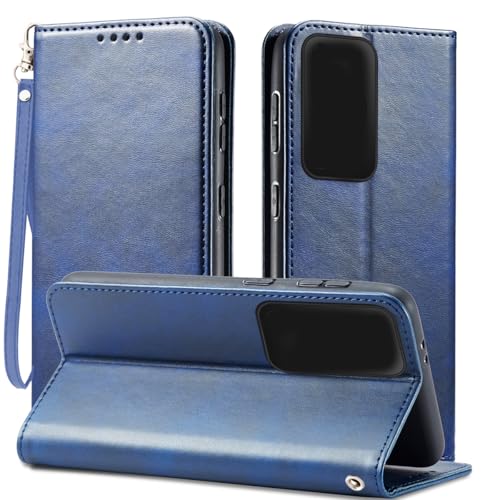Image of Rfvzubemok Compatible with Huawei nova 11 Pro 4G / nova 11 Ultra 4G Cover,Magnetic Closure Flip Stand Card Slot Wallet Case Blue