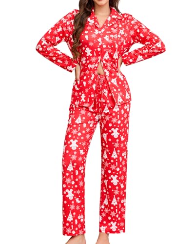 difficort Womens Pajama Sets Two Piece Long Sleeve Sleepwear Cozy