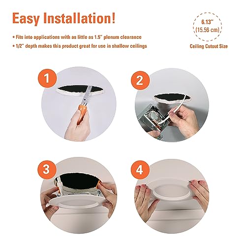 HALO HLBC Slim Regressed Canless LED Recessed Lighting 6 inch 5CCT 900lm - image 8