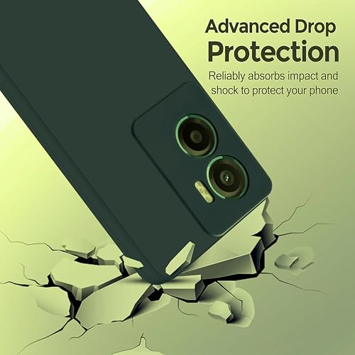 Image of SBMS Silicone Back Cover Case for Motorola Moto G05 | Soft Micro-Fibre Lining Inside | Camera Protection Bump | Shockproof Back Cover Case for Motorola Moto G05 (Green)