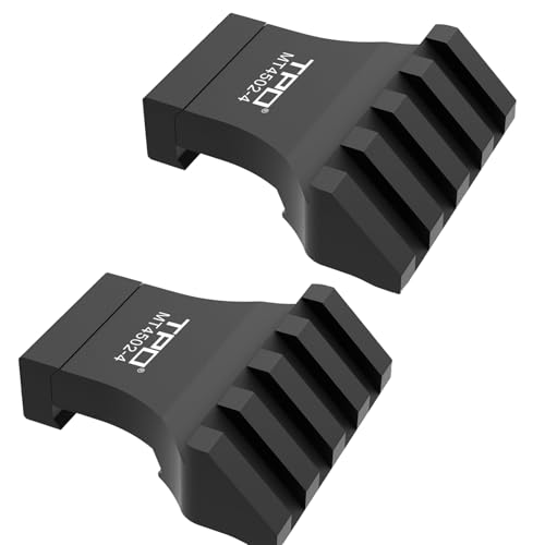 TPO 45 Degree Offset Mount Low Profile Picatinny Offset Mount for Flashlight Laser Sights Optics (4 SLOT-2PCS-BLACK) MT4502-4