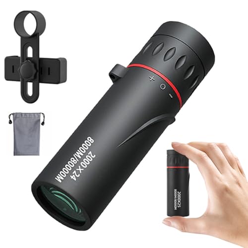 2000x25 Monocular with Cell Phone Holder, Monocular Telescope High Power, Compact Monoculars for Bird Watching Traveling Hunting Camping