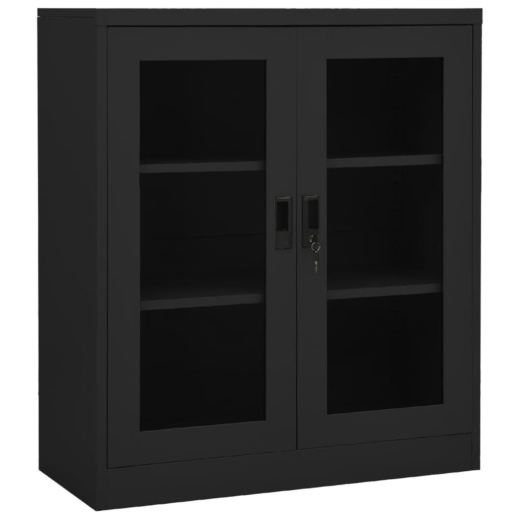 Portaoggetti Armadietti e stipi Mobiletto Multiuso Armadietto Autoportante Armadio Ufficio con Fioriera Antracite 90x40x128 cm in Acciaio per ufficio, armadietti in soggiorno, camera da letto e scuola