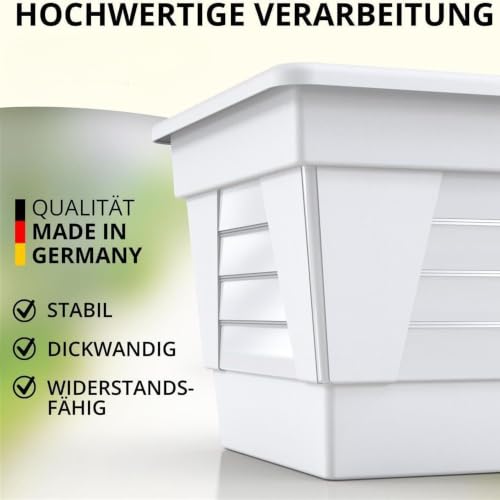 Plastard Blumenkasten 80 cm Weiß, Pflanzkasten, Balkonkasten – Ansicht 2